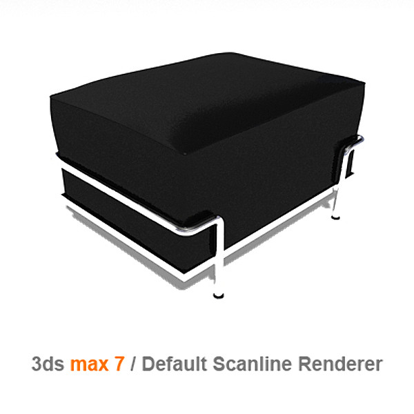 3d model le corbusier ottoman - lc2 ottoman by lajhar